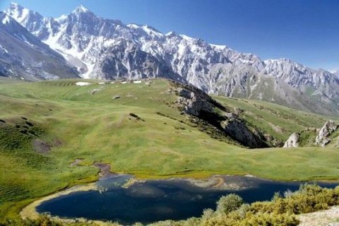 Озеро в горах, Аксу-Джабаглинский заповедник